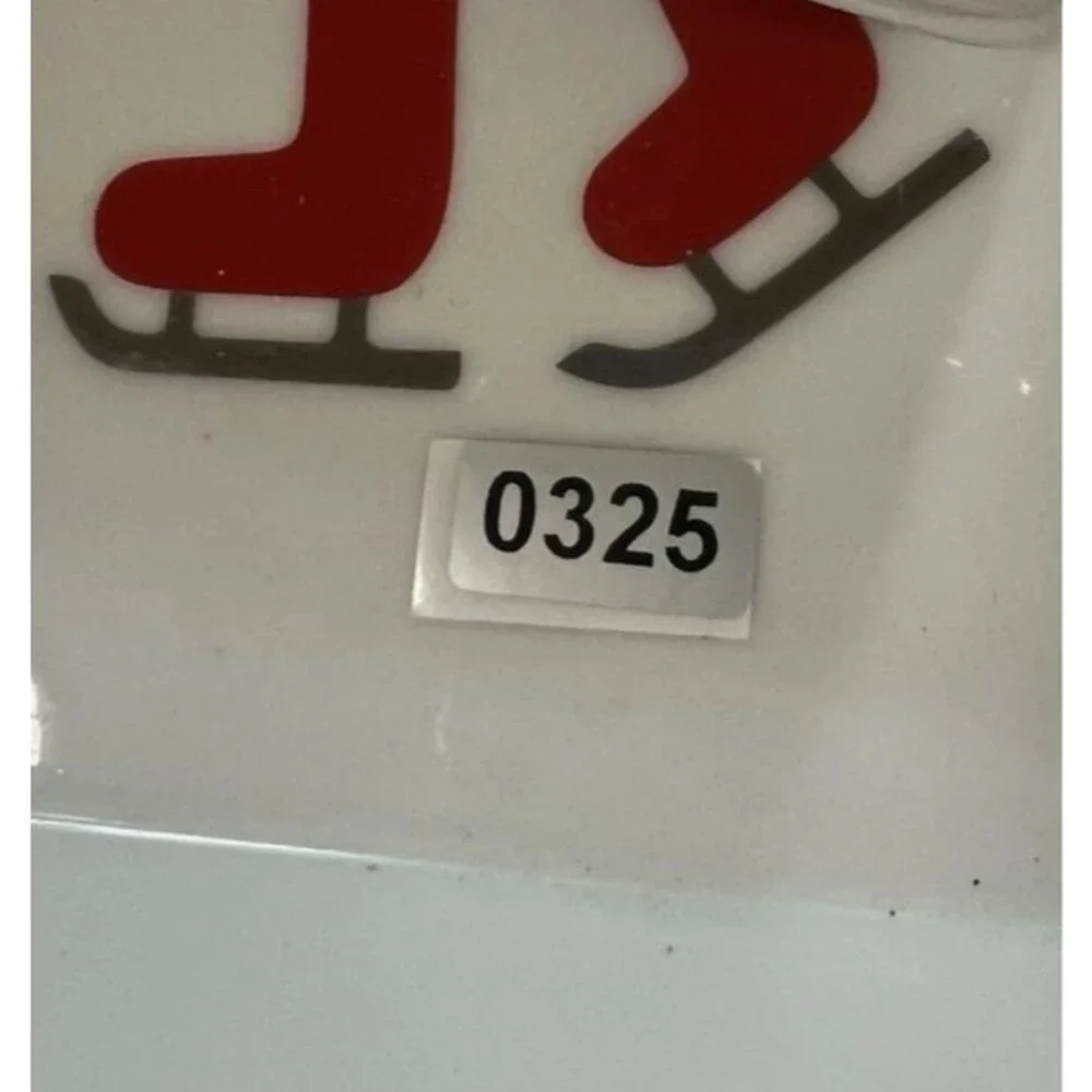 CRATE & BARREL SKATING REINDEER CHRISTMAS 4 plates christmas